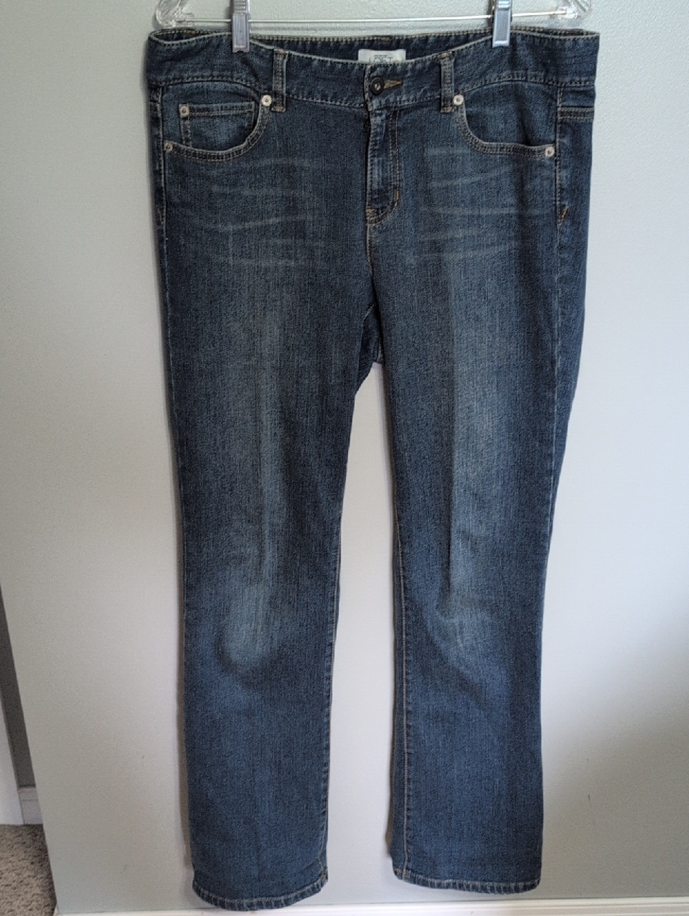 LOFT Women's Boot Cut Jeans in Dark Wash Blue Size 10